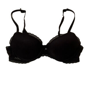Aerie black with lace trim push up bra 32B